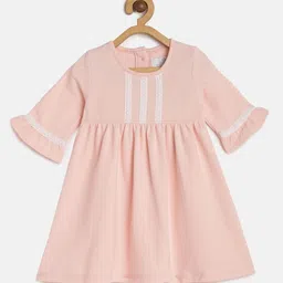 METRO KIDS COMPANY Girls Pink Organic Cotton Solid Fit and Flare Sustainable Dress-image-45