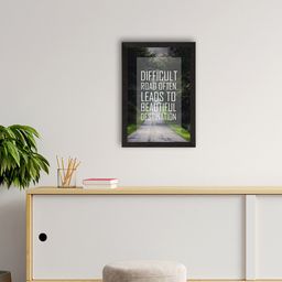 eCraftIndia Unisex Black "Beautiful Desitination" Motivational Quote Satin Matt Texture UV Art Painting-image-37