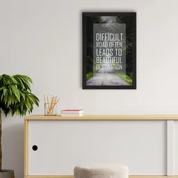 eCraftIndia Black & White Motivational Quote Printed Satin Matt Texture UV Art Painting-image-59
