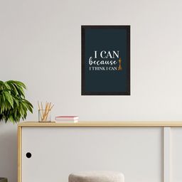 eCraftIndia Blue & Black Motivational Quote Printed Framed UV Wall Art Painting-image-60