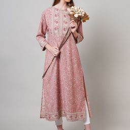 NAVIYATA Women Ethnic Motifs Printed Pure Cotton Kurta-image-1