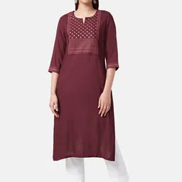 RANGMANCH BY PANTALOONS Ethnic Motifs Yoke Design Thread Work Kurta-picture-24
