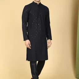 Sultan The King Of Kurta Ethnic Motifs Chikankari Cotton Long Sleeve Kurta-image-54