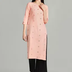 HRITIKA Woven Design Boat Neck Pure Cotton Kurta-58