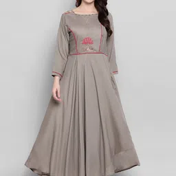 Kvsfab Ethnic Motif Embroidered Fit & Flare Dress-picture-10