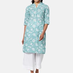 RANGMANCH BY PANTALOONS Ethnic Motifs Printed Pure Cotton Kurta-image-87
