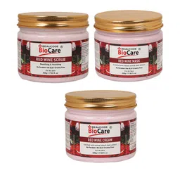 BEAUCODE BIOCARE Set of Red Wine Face & Body Mask - Scrub - Cream - 500 g each-0