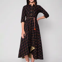 God Bless Black & french middle red purple Midi Dress-picture-13