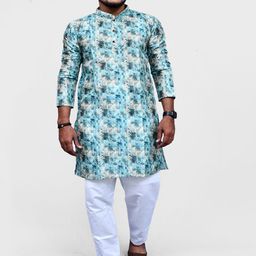 VILLAIN Geometric Embroidered Cotton Straight Kurta-image-56