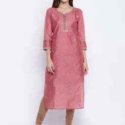 KALINI Women Pink Ethnic Motifs Embroidered Kurta-picture-13