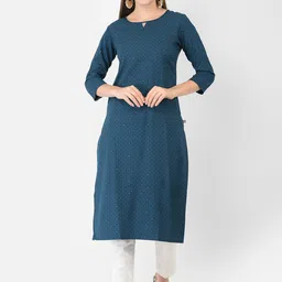 Span Women Blue Embellished Kurta-image-42