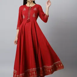 Neemiya Maroon Embroidered Anarkali Kurta-picture-48