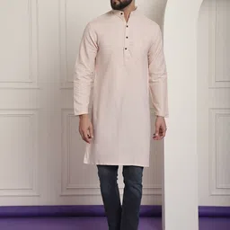 Enchanted Drapes Solid Cotton A-Line Kurta-33