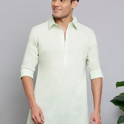Anouk Cream-Coloured Shirt Collar Roll-Up Sleeves Straight Kurta-picture-18