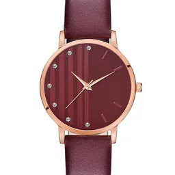PERCLUTION ENTERPRISE Women Maroon Printed Dial & Leather Straps Analogue Watch PE324-image-75
