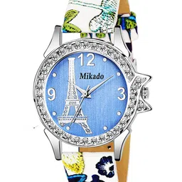 Mikado Women Multicoloured Embellished Dial & Blue Leather Straps Analogue Watch - FM 7784-image-32