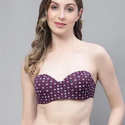 PrettyCat Geometric Printed Lightly Padded Half Coverage Underwired All Day Comfort Bra-24