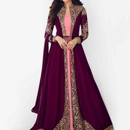 Divine International Trading Co Floral Embroidered Semi-Stitched Dress Material-image-42