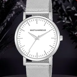 Mast & Harbour Men Stainless Steel Bracelet Style Straps Analogue Watch HOBMH-231G-SL-25
