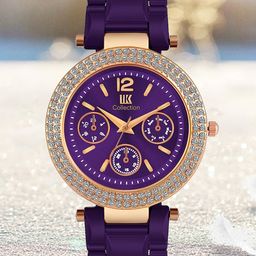 IIK COLLECTION Round Studded Dial Stainless Steel Bracelet Chain Strap Analogue Watch-10