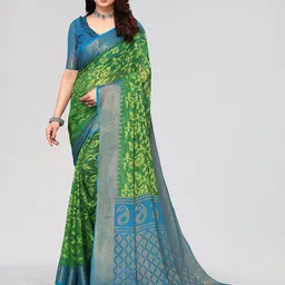Winza Designer Floral Poly Chiffon Venkatgiri Saree With Blouse Piece-picture-29