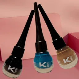 KINDED Set of 3 Liquid Eye Liner 5ml Each - Midnight Black, Teal Green & Camel Brown-15