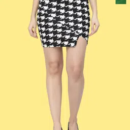 Popwings Pack Of 2 Geometric Printed Tulip Mini Casual Skirts-picture-7