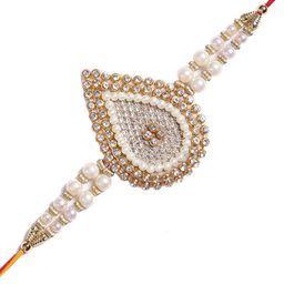 eCraftIndia Gold-Toned & White Rakhi Gift Set-image-8