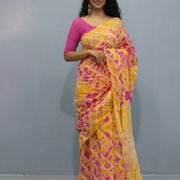 JALTHER Tie and Dye Cotton Block Print Saree-picture-13