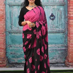 JALTHER Tie and Dye Cotton Block Print Saree-40