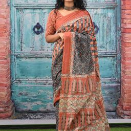 JALTHER Pure Cotton Block Print Saree-image-42
