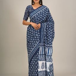 KIAARON Floral Printed Pure Cotton Saree-image-32