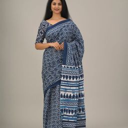 KIAARON Printed Pure Cotton Saree-image-42