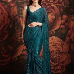 Anouk Sequin Embellished Pure Georgette Saree-15