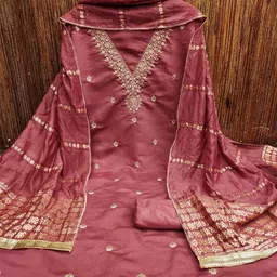 KALINI Ethnic Motifs Embroidered Sequinned Unstitched Dress Material-image-97