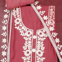 SALWAR STUDIO Floral Embroidered Pure Silk Unstitched Dress Material-image-49
