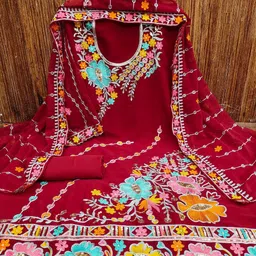 LeeliPeeri Designer Embroidered Unstitched Dress Material-image-97