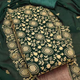 KALINI Floral Embroidered Silk Georgette Unstitched Dress Material-picture-30