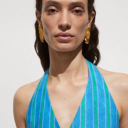 MANGO Striped Crop Waistcoat-20