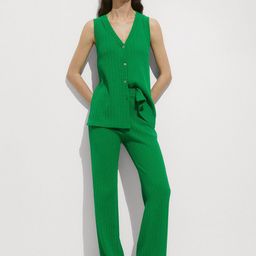 MANGO Women Knitted Bootleg Trousers-picture-2