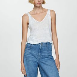 MANGO Linen Top With Knotted Straps-picture-17