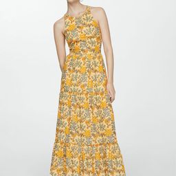 MANGO Floral Print Halter Neck Fit & Flare Dress-image-78