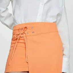 MANGO Pure Cotton Denim Mini Wrap Skirt-image-78