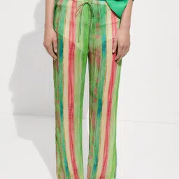 MANGO Women Striped Semi-Sheer Trousers-image-41