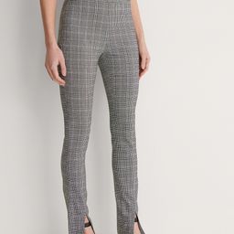 NA-KD Women Black Checked Slim Fit High-Rise Trousers-image-33