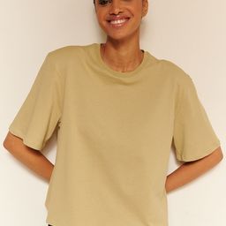 NA-KD Women Khaki Organic Cotton T-shirt-image-95