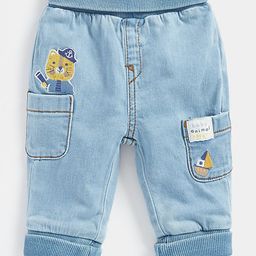 mothercare Boys Jogger Mid-Rise Light Fade Cuffed Hem & Embroidered Stretchable Jeans-image-88