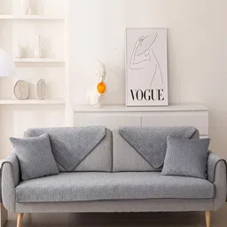 HomeCloud Grey 6 Pieces Chenille Sofa Covers-image-17