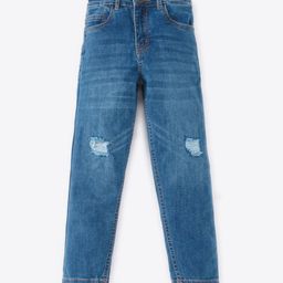 Ed-a-Mamma Boys Slim Fit Mildly Distressed Light Fade Stretchable Jeans-image-14