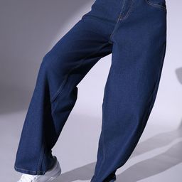 Hubberholme Women High-Rise Clean Look Heavy Fade Stretchable 90's Baggy Jeans-image-73